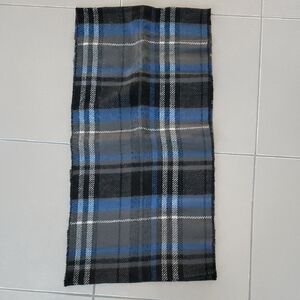 Plaid Infinty Scarf in Blue and Black